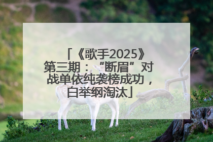 《歌手2025》第三期：“断眉”对战单依纯袭榜成功，白举纲淘汰
