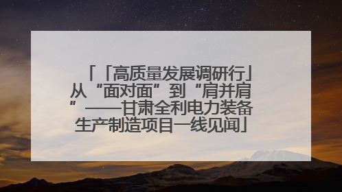 「高质量发展调研行」从“面对面”到“肩并肩”——甘肃全利电力装备生产制造项目一线见闻