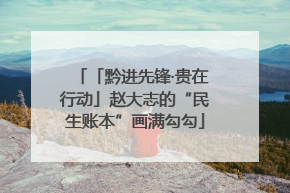 「黔进先锋·贵在行动」赵大志的“民生账本”画满勾勾