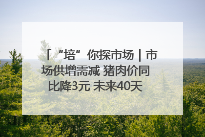 “培”你探市场｜市场供增需减 猪肉价同比降3元 未来40天便宜猪肉敞开吃