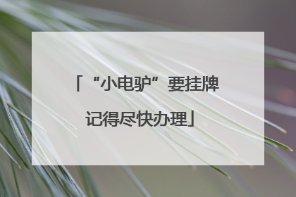 “小电驴”要挂牌 记得尽快办理