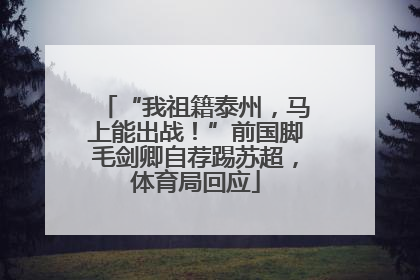 “我祖籍泰州，马上能出战！”前国脚毛剑卿自荐踢苏超，体育局回应