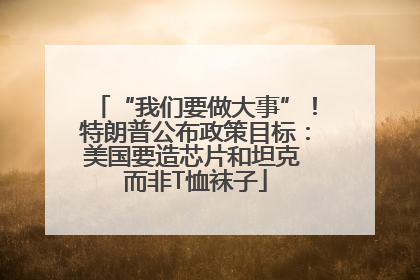 “我们要做大事”！特朗普公布政策目标：美国要造芯片和坦克 而非T恤袜子
