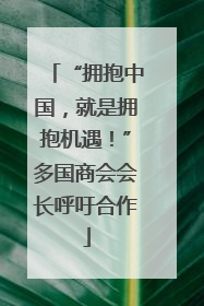“拥抱中国，就是拥抱机遇！”多国商会会长呼吁合作