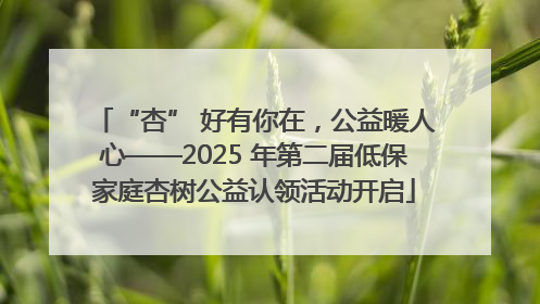 “杏” 好有你在，公益暖人心——2025 年第二届低保家庭杏树公益认领活动开启