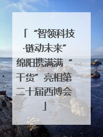“智领科技·链动未来”绵阳携满满“干货”亮相第二十届西博会