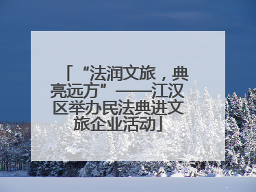 “法润文旅，典亮远方”——江汉区举办民法典进文旅企业活动