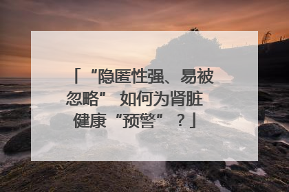 “隐匿性强、易被忽略” 如何为肾脏健康“预警”？