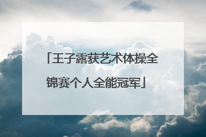 王子露获艺术体操全锦赛个人全能冠军