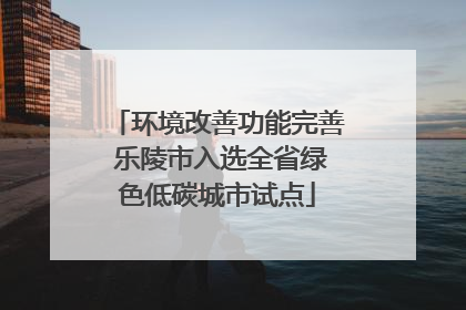 环境改善功能完善 乐陵市入选全省绿色低碳城市试点
