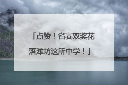 点赞！省赛双奖花落潍坊这所中学！