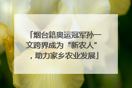烟台籍奥运冠军孙一文跨界成为“新农人”，助力家乡农业发展