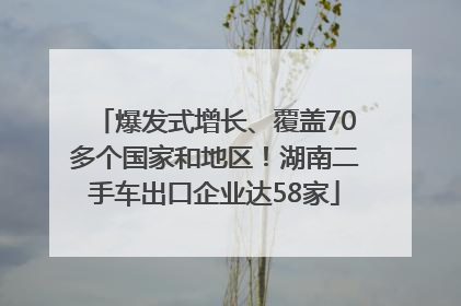 爆发式增长、覆盖70多个国家和地区！湖南二手车出口企业达58家