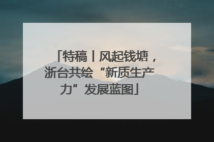 特稿丨风起钱塘，浙台共绘“新质生产力”发展蓝图