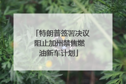 特朗普签署决议 阻止加州禁售燃油新车计划