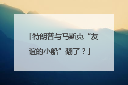 特朗普与马斯克“友谊的小船”翻了？