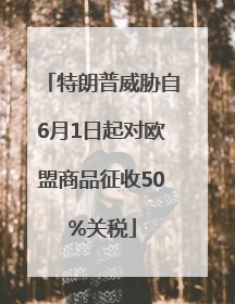特朗普威胁自6月1日起对欧盟商品征收50%关税