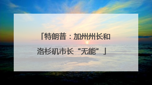 特朗普：加州州长和洛杉矶市长“无能”