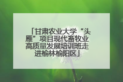 甘肃农业大学“头雁”项目现代畜牧业高质量发展培训班走进榆林榆阳区