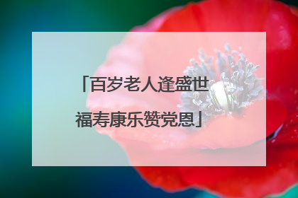 百岁老人逢盛世 福寿康乐赞党恩
