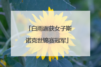 白雨露获女子斯诺克世锦赛冠军