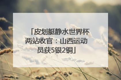 皮划艇静水世界杯两站收官：山西运动员获5银2铜