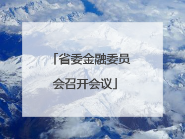 省委金融委员会召开会议