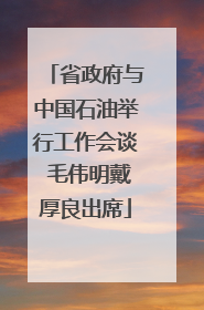 省政府与中国石油举行工作会谈 毛伟明戴厚良出席