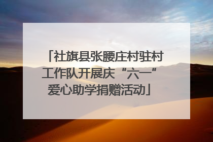 社旗县张腰庄村驻村工作队开展庆“六一”爱心助学捐赠活动