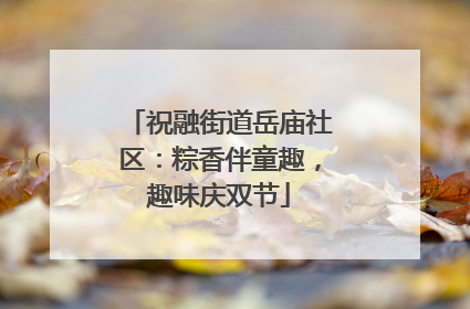 祝融街道岳庙社区：粽香伴童趣，趣味庆双节