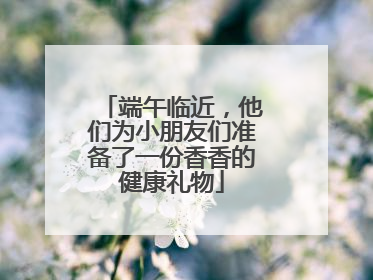 端午临近，他们为小朋友们准备了一份香香的健康礼物