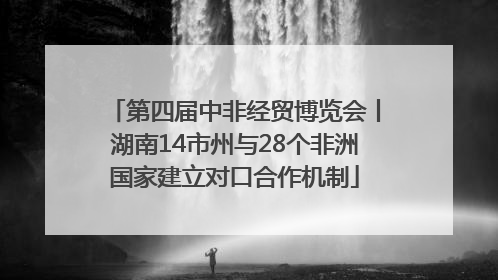 第四届中非经贸博览会丨湖南14市州与28个非洲国家建立对口合作机制