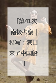 第41次南极考察｜特写：港口来了中国船
