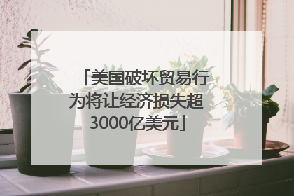 美国破坏贸易行为将让经济损失超3000亿美元