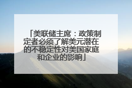 美联储主席：政策制定者必须了解美元潜在的不稳定性对美国家庭和企业的影响