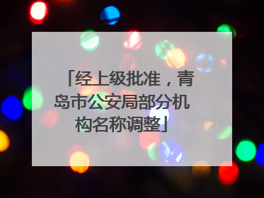 经上级批准，青岛市公安局部分机构名称调整