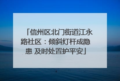 信州区北门街道江永路社区：倾斜灯杆成隐患 及时处置护平安