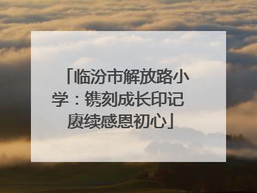 临汾市解放路小学：镌刻成长印记 赓续感恩初心