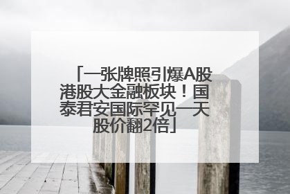 一张牌照引爆A股港股大金融板块！国泰君安国际罕见一天股价翻2倍