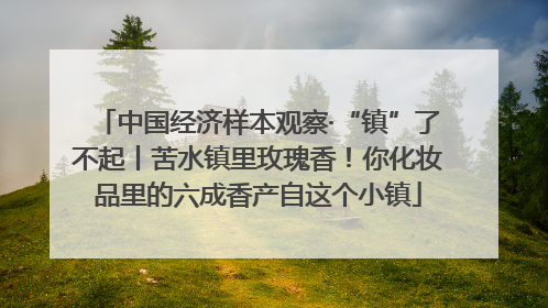 中国经济样本观察·“镇”了不起丨苦水镇里玫瑰香！你化妆品里的六成香产自这个小镇