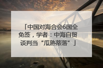 中国对海合会6国全免签，学者：中海自贸谈判当“瓜熟蒂落”