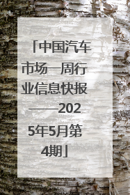 中国汽车市场一周行业信息快报——2025年5月第4期