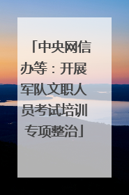 中央网信办等：开展军队文职人员考试培训专项整治