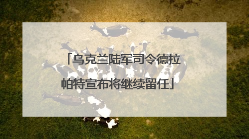 乌克兰陆军司令德拉帕特宣布将继续留任