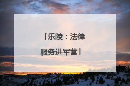 乐陵：法律服务进军营
