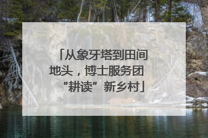 从象牙塔到田间地头，博士服务团“耕读”新乡村