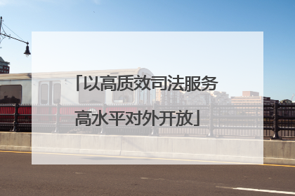 以高质效司法服务高水平对外开放