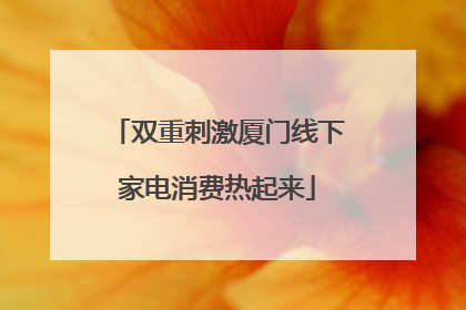 双重刺激厦门线下家电消费热起来