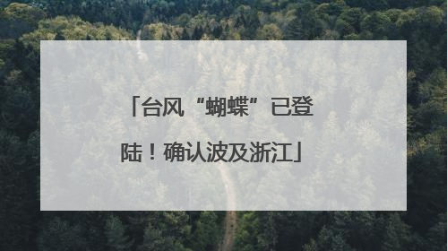 台风“蝴蝶”已登陆！确认波及浙江