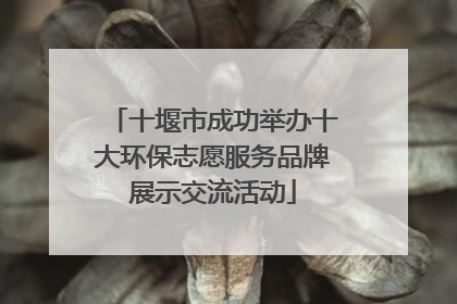 十堰市成功举办十大环保志愿服务品牌展示交流活动
